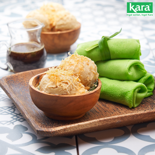 Kuih Ketayap with Gula Melaka Ais Krim,Kara Santan